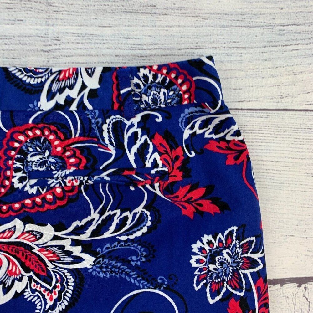 Dana Buchman Shorts sz 12 Bermuda Blue Paisley Inseam 10" Cotton Blend - Picture 5 of 8